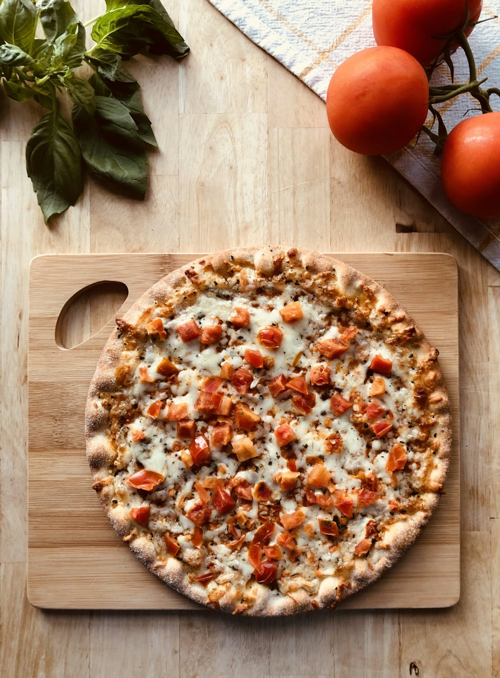 A white pie with ricotta dollops